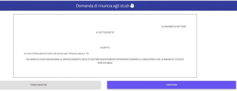 Come presentare la domanda di rinuncia agli studi - Portale dello Studente